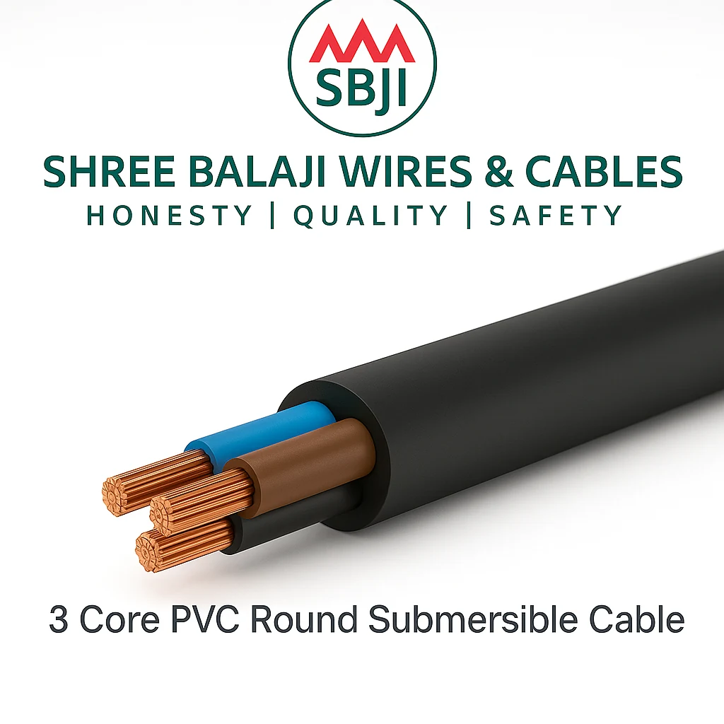 3‑core PVC round submersible cable