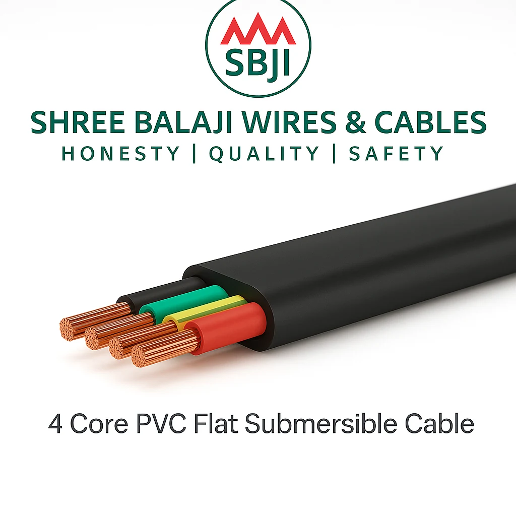 4‑core PVC flat submersible cable