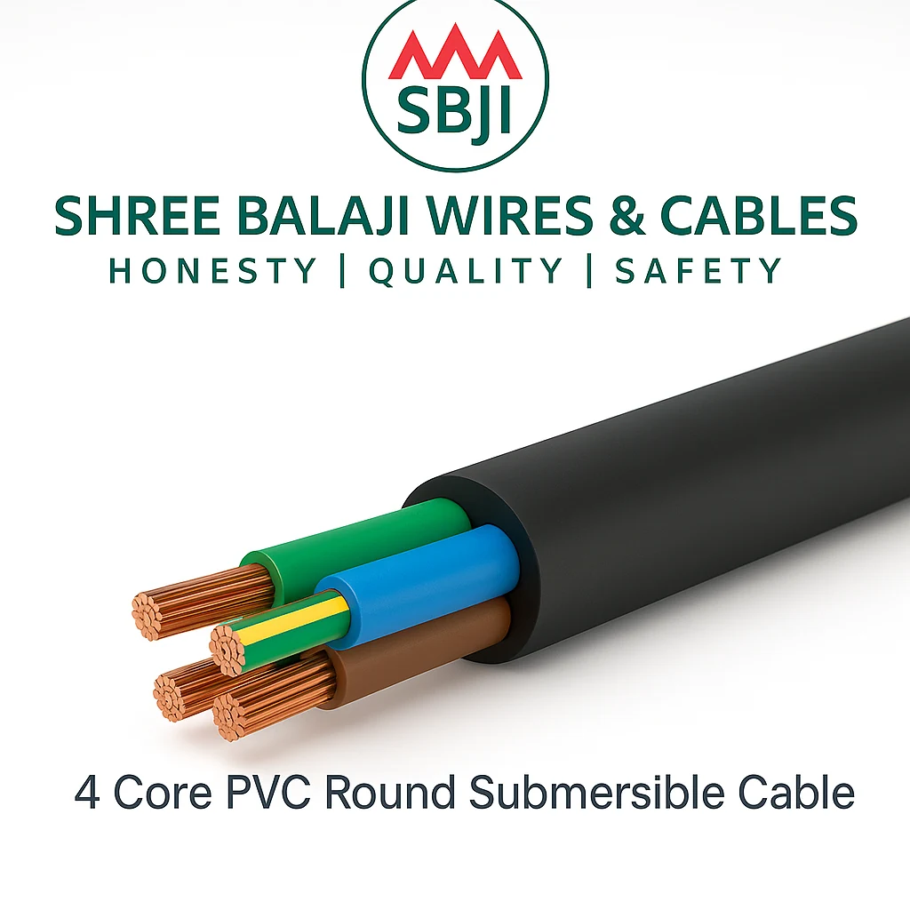 4‑core PVC round submersible cable